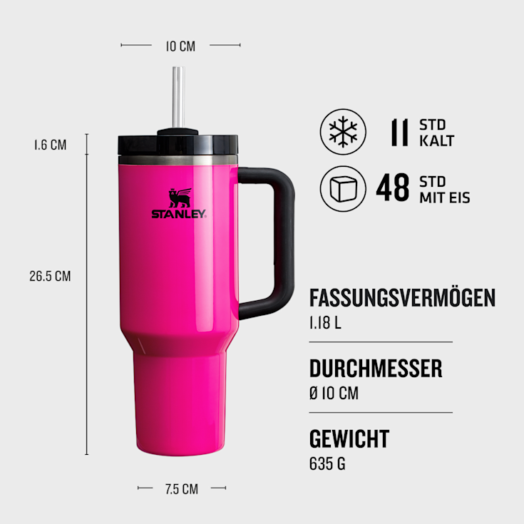 STANLEY FLOWSTATE TUMBLER ピンク 591ml Stanley kubek Quencher H2.O FlowState™ Tumbler 1.18L
